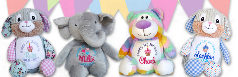 personalised baby elephant teddy