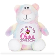 This+is+an+image+of+a+personalised+pastel+rainbow+teddy+from+My+Teddy