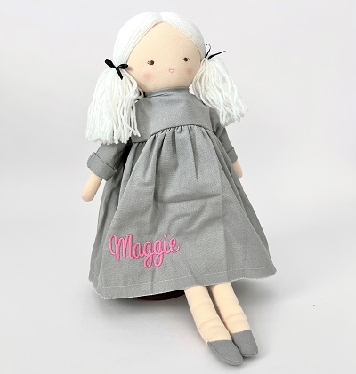 Blonde Vintage Dolly Grey Linen 45cm