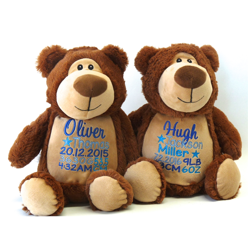 Brown Teddy Bear Birth Announcement Boy from My Teddy