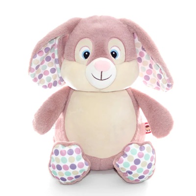 Personalised+pink+polka+bunny+Teddy+Bear+from+My+Teddy