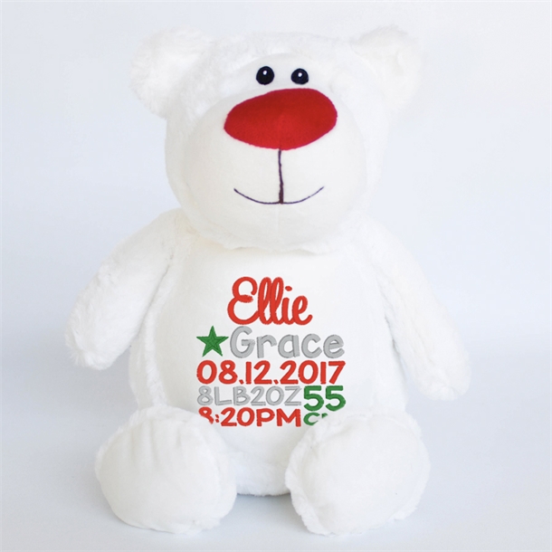 Christmas Teddy Bear - White