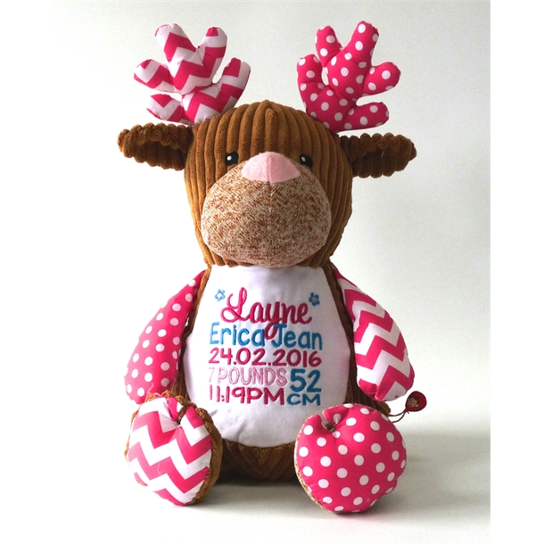 Cupcake Reindeer - Birth Announcement Girl