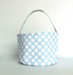 Easter Basket Blue Polka Dot