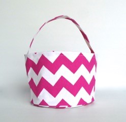 Easter Basket Pink Chevron