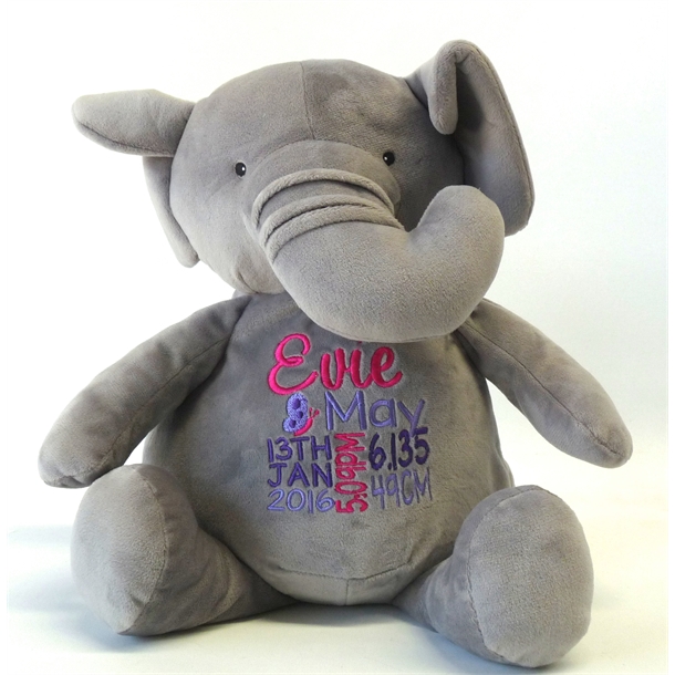 Elephant Critter -  Birth Announcement Girl