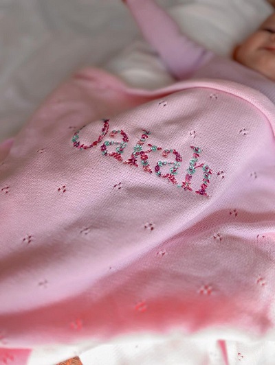 Floral & Forest personalised blanket - ice pink