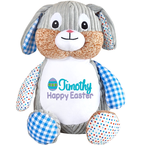 Happy Easter - Patchwork bunny blue