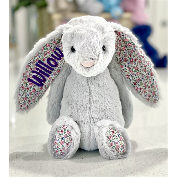 Jellycat Bashful Blossum Bunny - Silver 30cm