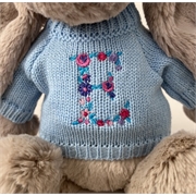 Blue+Personalised+Floral+Monogram+Jellycat+jumper+for+Bashful+Bunny