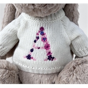 White+Personalised+Floral+Monogram+Jellycat+jumper+for+Bashful+Bunny