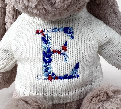 Jellycat Jumper White Forest monogram