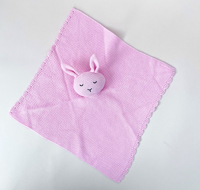 Knitted Bunny Soother Floral - Ice Pink