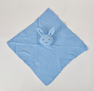 Knitted Bunny Soother Floral - Sky