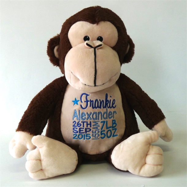 Monkey Critter Birth Announcement Boy 