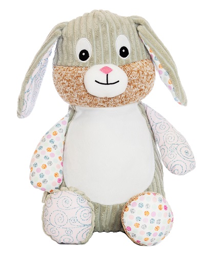 Personalised+teddy+Icing+Sugar+patchwork+bunny+from+My+Teddy