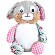 Personalised+teddy+Pink+patchwork+bunny+from+My+Teddy