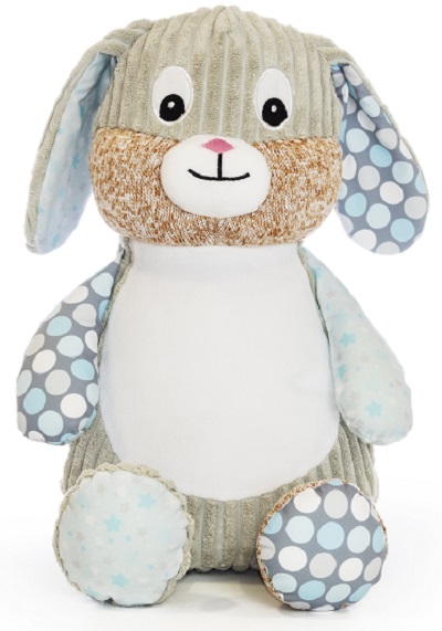 Personalised+teddy+Starry+Night+patchwork+bunny+from+My+Teddy