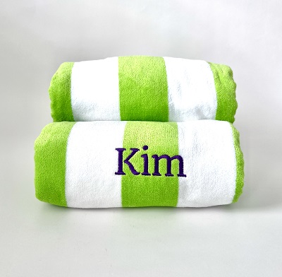 Personalised Beach Pool Towel Lime