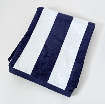 Personalised Beach Pool Towel Navy