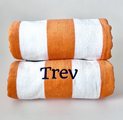 Personalised Beach Pool Towel Orange