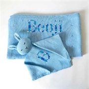 Personalised+Blanket+and+Soother+set+Blue+Forest