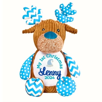 Personalised Christmas Reindeer Cupcake Blue xmas 1