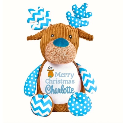 Personalised Christmas Reindeer Cupcake Blue xmas 2