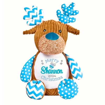 Personalised Christmas Reindeer Cupcake Blue xmas 3