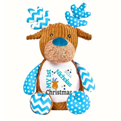 Personalised Christmas Reindeer Cupcake Blue xmas 4