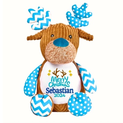 Personalised Christmas Reindeer Cupcake Blue xmas 7