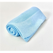 Personalised+Cotton+knit+baby+blanket+-+blue