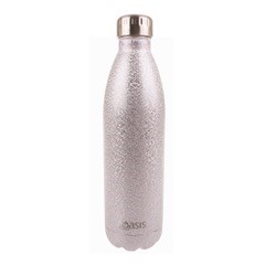 Personalised Drink Bottle Silver shimmer