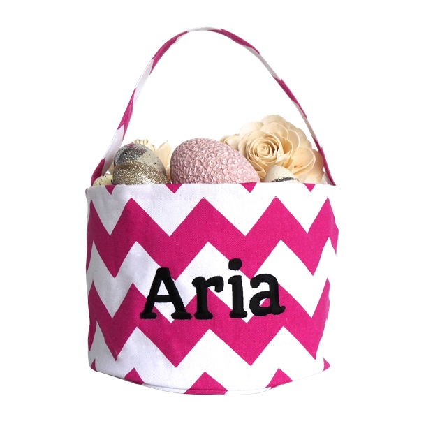 Personalised Easter Basket - Pink Chevron