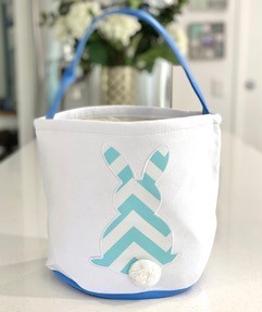 Personalised Easter Basket Blue Chevron