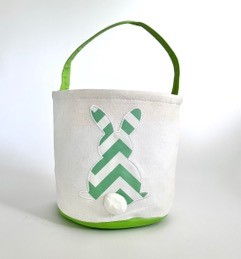 Personalised Easter Basket Green Chevron