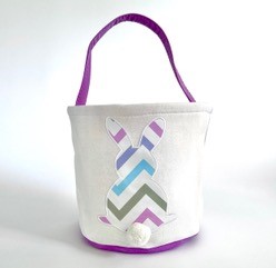 Personalised Easter Basket Multicoloured Chevron