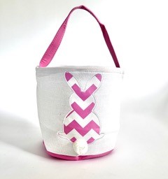 Personalised Easter Basket Pink Chevron