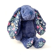 Personalised+Flopsy+Plush+Bunny+Floral+Sapphire