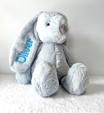 Personalised Giggle Bunny Blue Medium