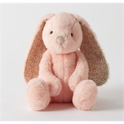 Personalised+Giggle+Bunny+Peach+Floral+Medium