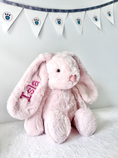 Personalised Giggle Bunny Pink Medium
