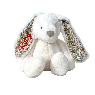 Personalised Giggle Bunny White Floral Medium