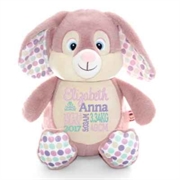 Personalised+Teddy+Bear+bunny+pink+polka
