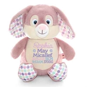 Personalised+Teddy+Bear+bunny+pink+polka