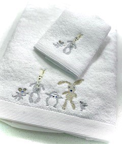 Rabbit and friends towel