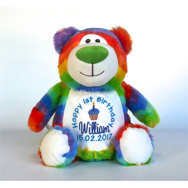 Rainbow Teddy 1st Birthday