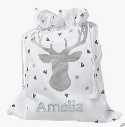 Santa sack silver reindeer triangle