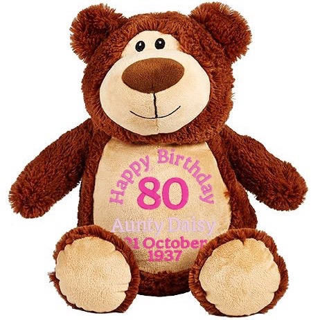 Teddy cubbie - Decades Birthday Pink 2