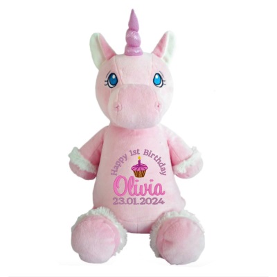 personalised unicorn teddy